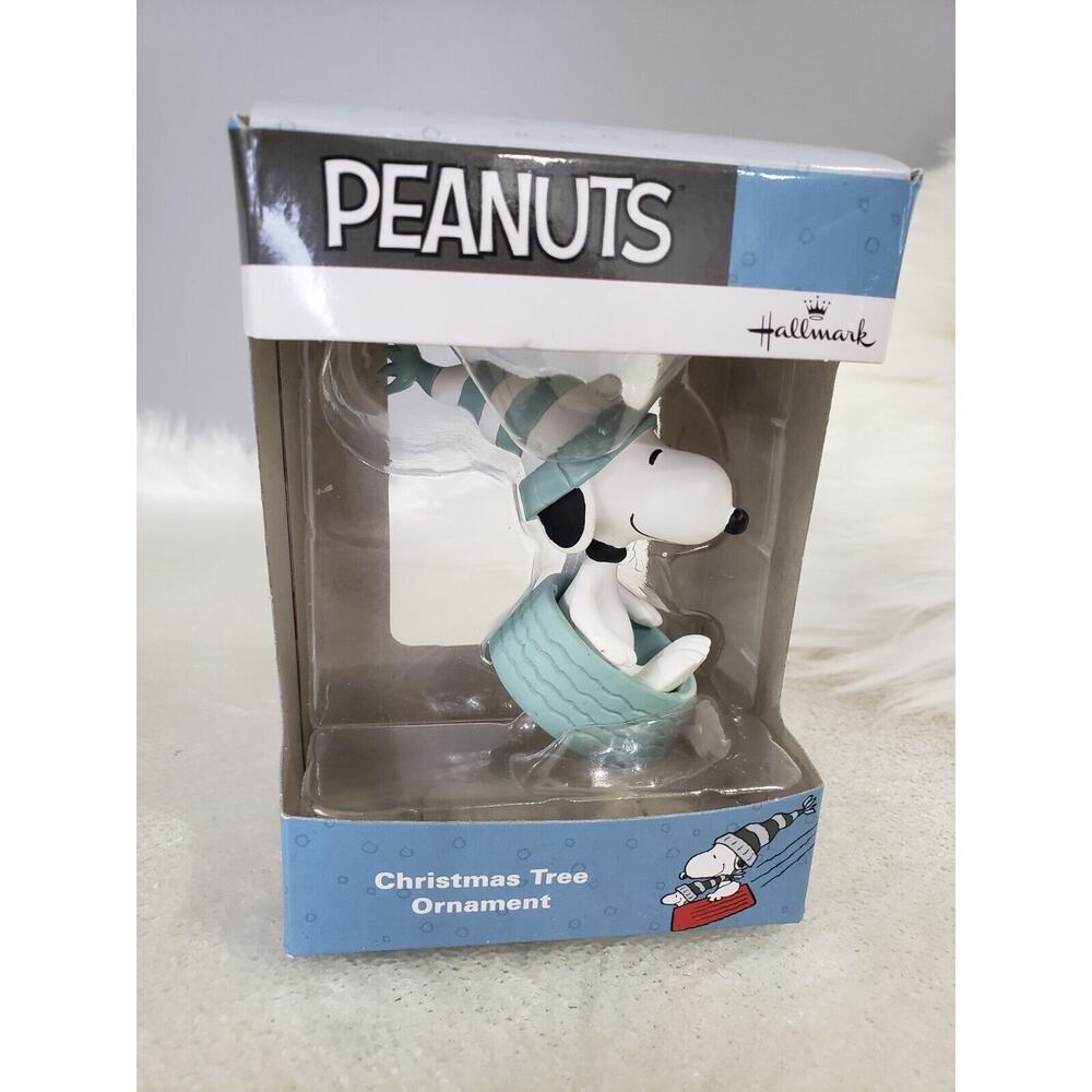 Hallmark Ornament 2017 SNOOPY SLEDDING IN DOG BOWL Peanuts BLUE BOX